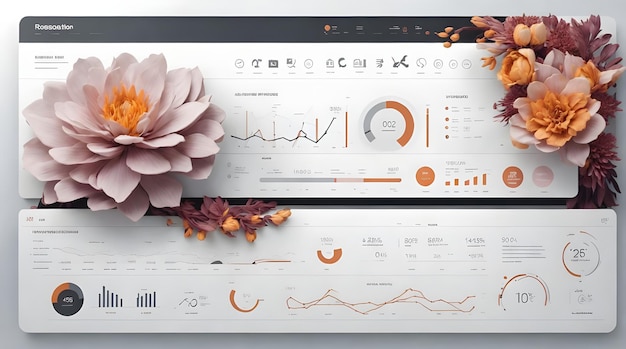 Foto plantilla de panel de administración del kit de interfaz de usuario del panel neumórfico con elementos infográficos gráfico de información del diagrama hud