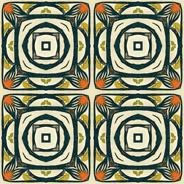 Plantilla de papel de regalo elegante de patrón vintage abstracto de pintura digital