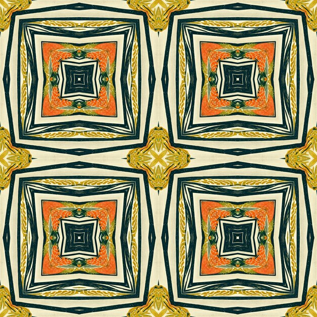Plantilla de papel de regalo elegante de patrón vintage abstracto de pintura digital