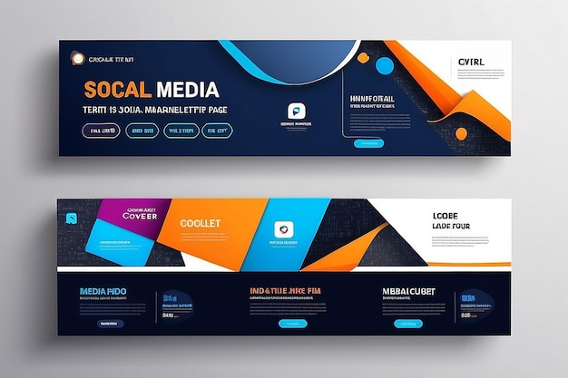 plantilla de portada de medios sociales completamente editable o diseño publicitario agencia de marketing en línea medios sociales web Banner