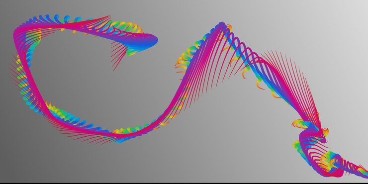 Foto plantilla de portada de papel tapiz de banner de fondo de ondas de líneas coloridas