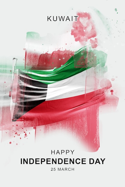 plantilla de póster de banner para el día de la independencia de Kuwait en las redes sociales