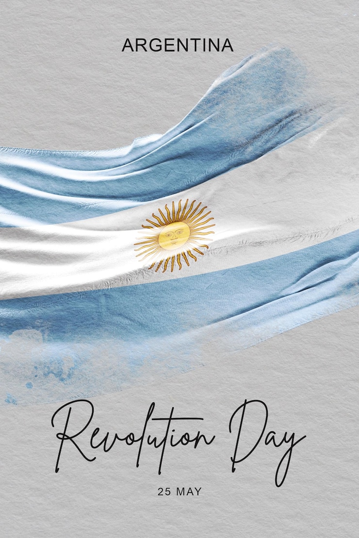 Foto plantilla de póster de banner de las redes sociales del día de la revolución argentina