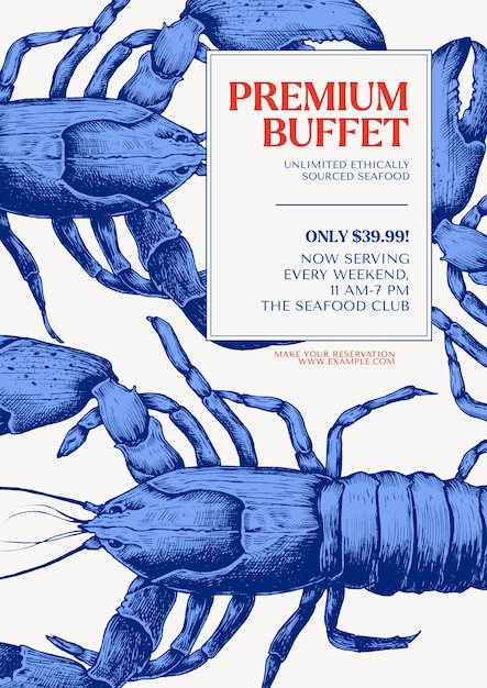 plantilla de póster de buffet premium