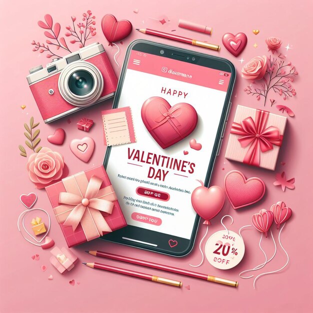 plantilla de póster de la fiesta de San Valentín