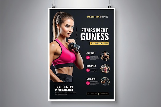 Foto plantilla de póster de fitness