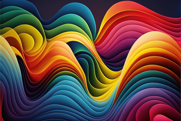 Plantilla de póster de forma dinámica de ondas de flujo colorido degradado mínimo abstracto movimiento fluido en colores modernos diseño de producto de moda