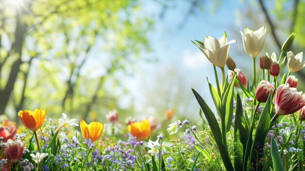 plantilla de póster de primavera con un gran espacio de copia para el texto