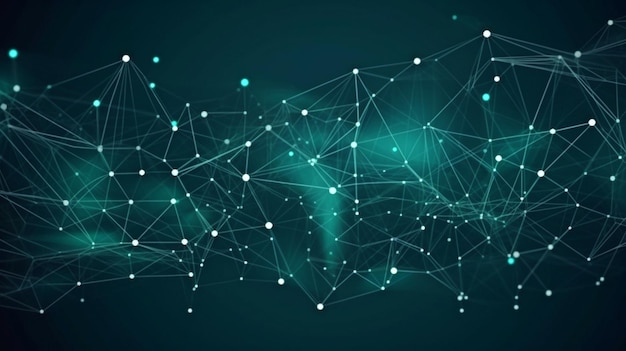 Plantilla de presentación para ciencia y tecnología Antecedentes al estilo Plexus con IA generativa