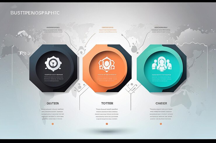 Foto plantilla de presentación de negocios de infografía vectorial conectada con 3 opciones