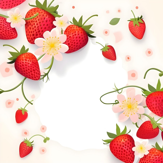 Foto plantilla de publicación de frutas frescas en las redes sociales y diseño de banner de fresas de color rojo jugoso