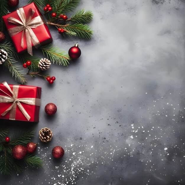Plantilla de publicación en las redes sociales para celebrar la temporada nevada de Navidad con decoración de adornos festivos