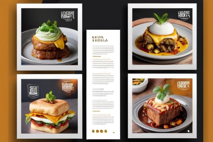 Foto plantilla de publicación en las redes sociales para la promoción de alimentos marco de banner simple ilustración vectorial