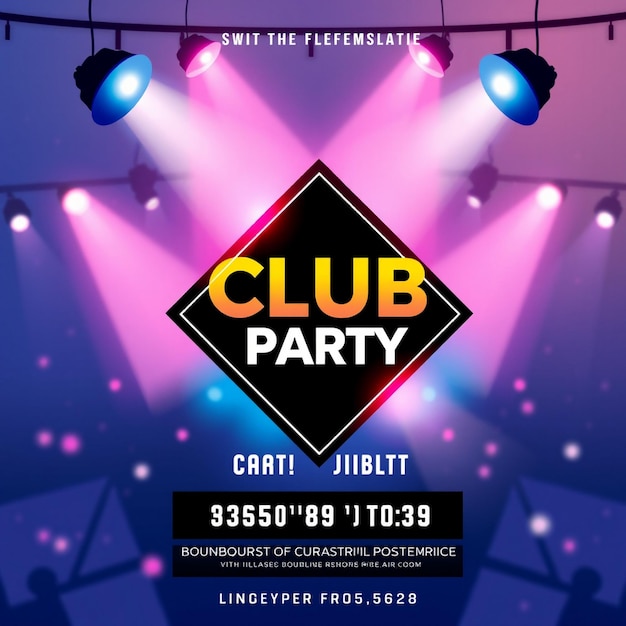 Plantilla de publicación de redes sociales de volante de fiesta de club