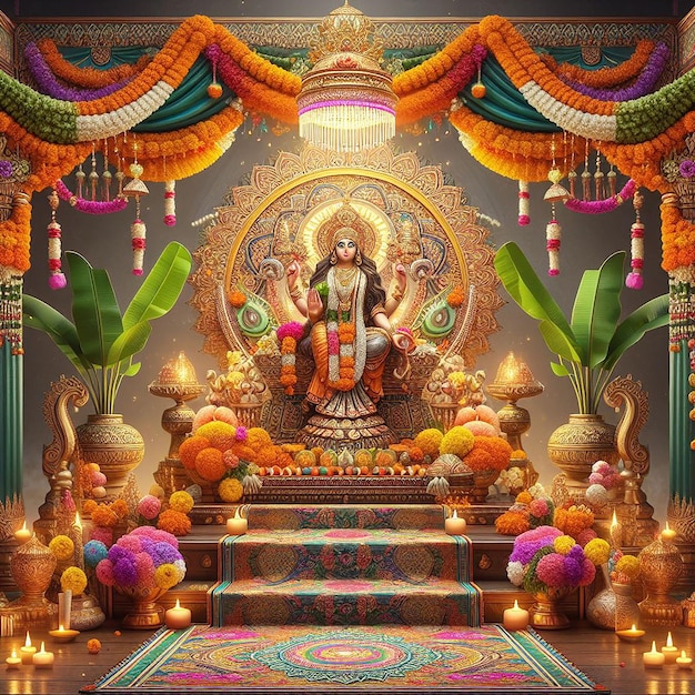 plantilla de puja de saraswati