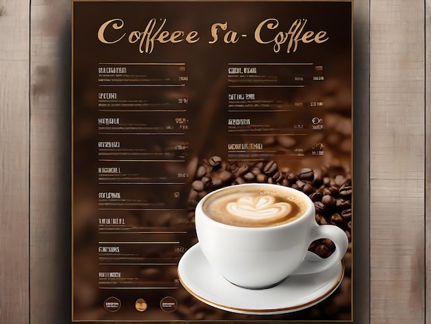 Foto plantilla de las redes sociales del menú de café