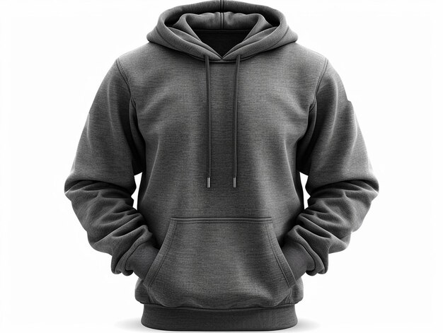 plantilla de sudadera con capucha gris sudadera con hoodie de manga larga con camino de recorte