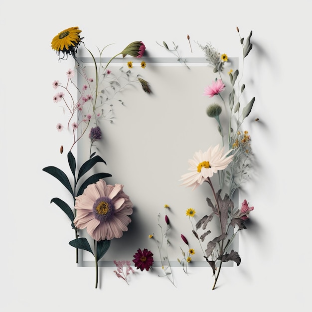 plantilla de tarjeta de felicitación de decoración floral con espacio para texto generar ai