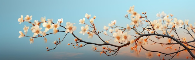 plantilla de tarjeta de felicitación con flores de cerezo día de las madres o de la mujer composición de primavera