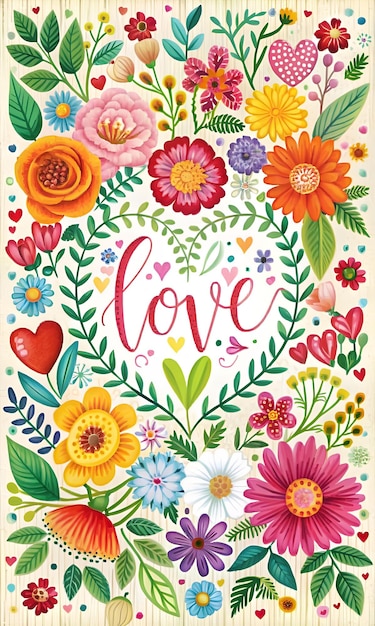 Una plantilla de tarjeta de felicitación única y diversa que captura la esencia del amor y la amistad