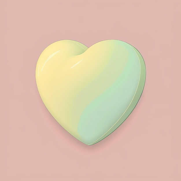 Plantilla de tarjeta de icono de día de San Valentín de dibujos animados de ilustración 2D de corazón lindo