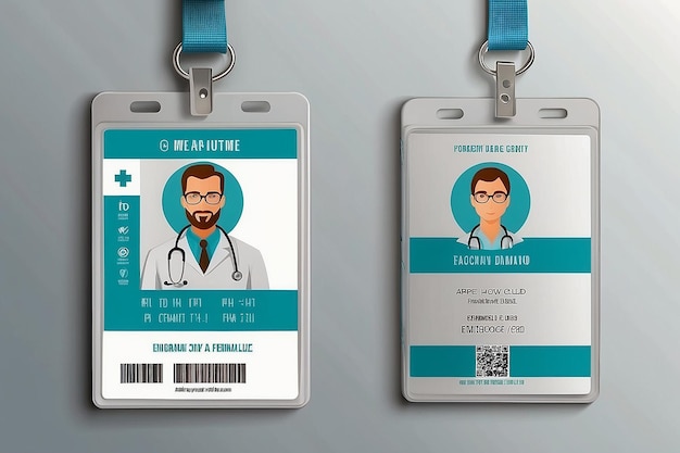 Foto plantilla de tarjeta de identificación del médico