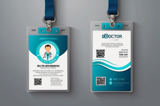 Foto plantilla de tarjeta de identificación del médico