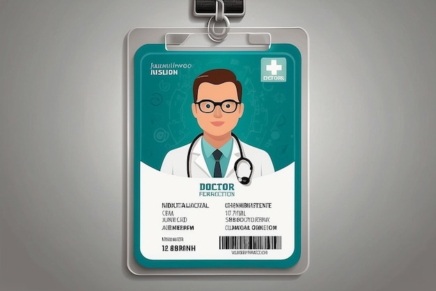 Foto plantilla de tarjeta de identificación del médico