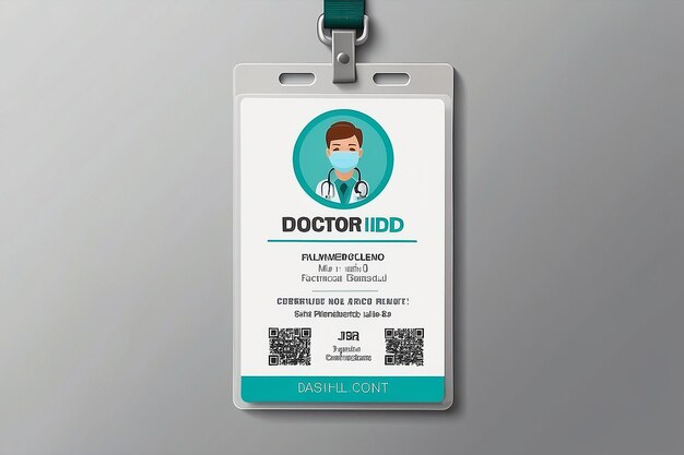 Foto plantilla de tarjeta de identificación del médico