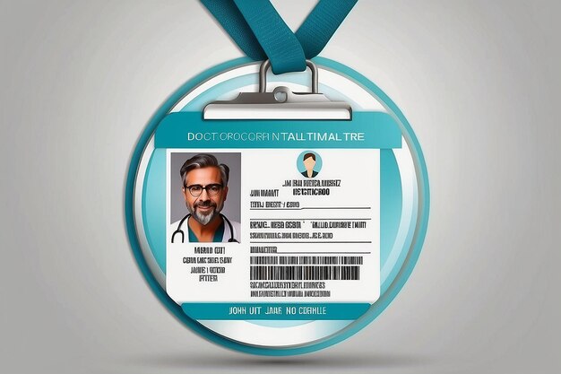 Foto plantilla de tarjeta de identificación del médico