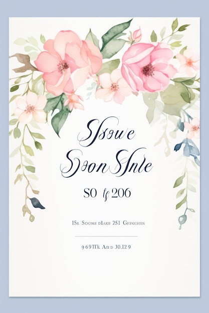 Foto plantilla de tarjeta de invitación de boda en blanco