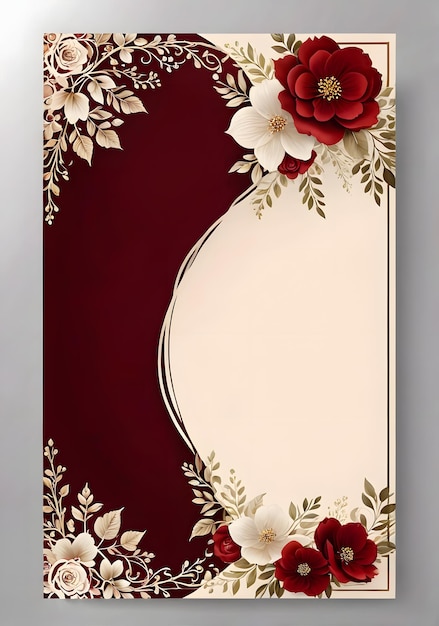 Foto plantilla de tarjeta de invitación de boda diseño plantilla de invitación floral de boda