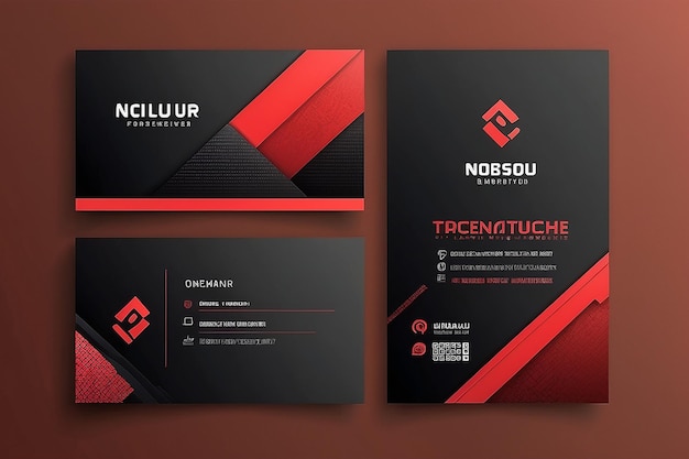 Foto plantilla de tarjeta de visita creativa de doble cara tema de color rojo y negro