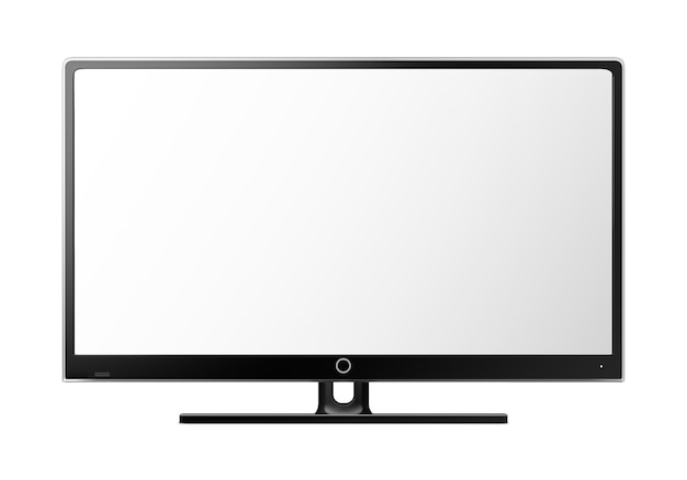 Foto plantilla de televisión en blanco aislado en un fondo blanco.