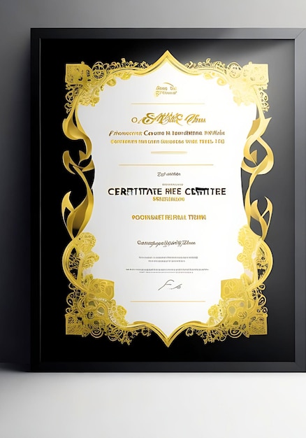 Foto plantilla de vector de diseño de certificado premiumai generado