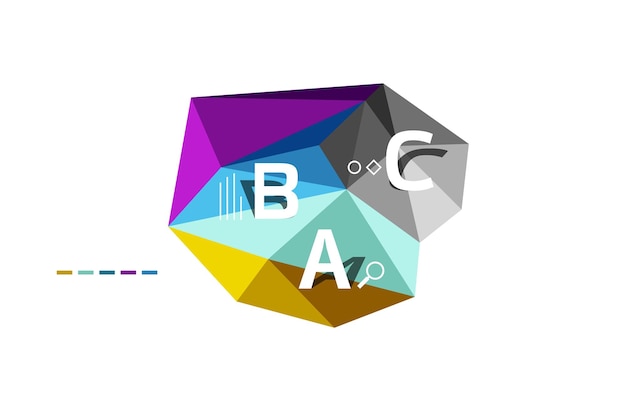 Plantilla de vector de infografía poli baja abstracta
