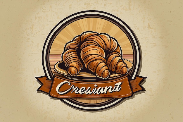 Foto plantilla vectorial de diseño de logotipo de croissant