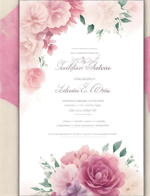 Foto plantilla vectorial de tarjetas de invitación de boda florales de colores