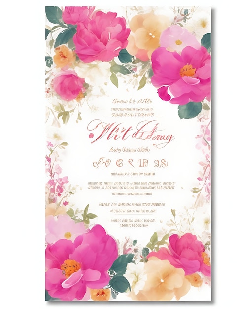 Foto plantilla vectorial de tarjetas de invitación de boda florales de colores