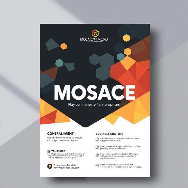 Foto plantilla de volante de negocios de mosaico