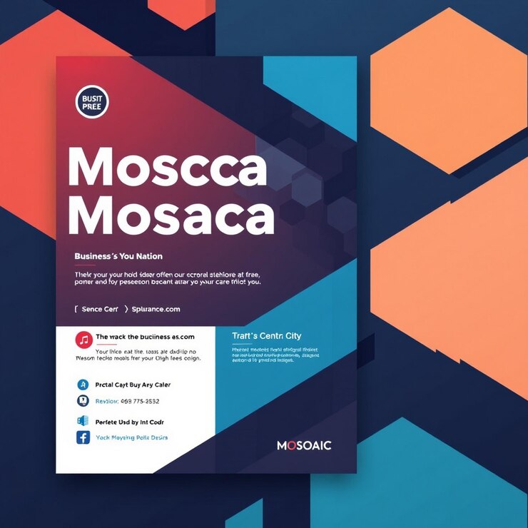 Foto plantilla de volante de negocios de mosaico