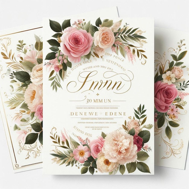 Plantillas de invitaciones florales para bodas