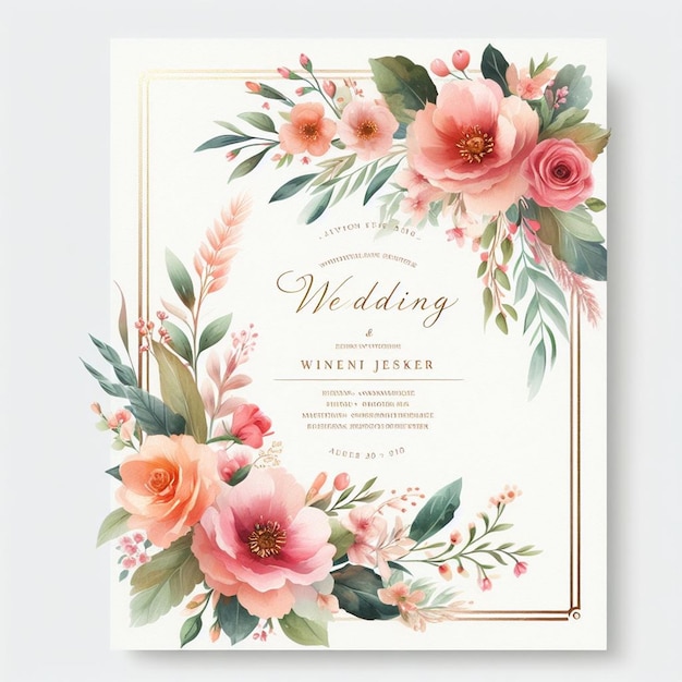 Foto plantillas de invitaciones florales para bodas
