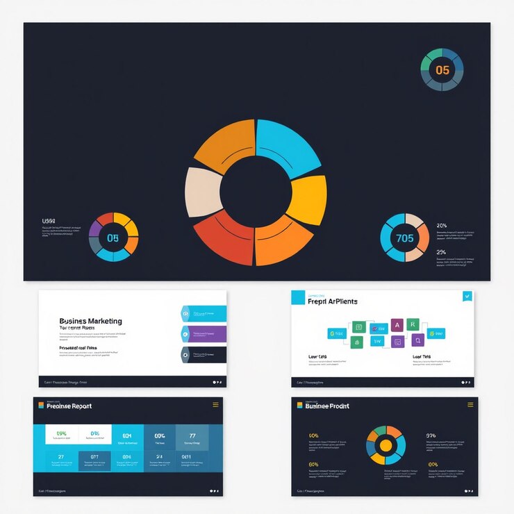 Foto plantillas de presentación de negocios elementos infográficos para informes de marketing y diseño web