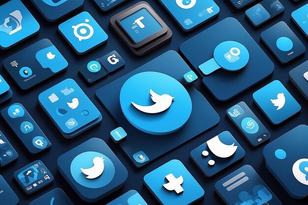 Foto plantillas de redes sociales color azul diseño de temas gráficos