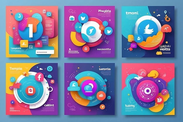 Foto las plantillas vectoriales de diseño de publicaciones de redes sociales