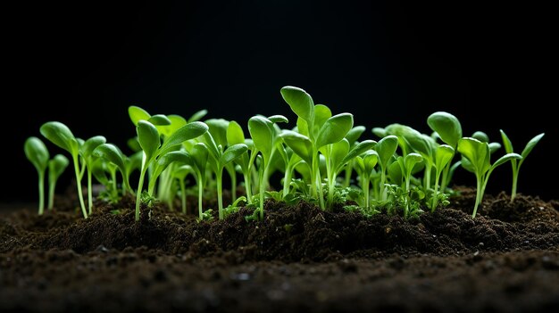 Plántulas jóvenes de hierbas y verduras para ensalada galardonadas