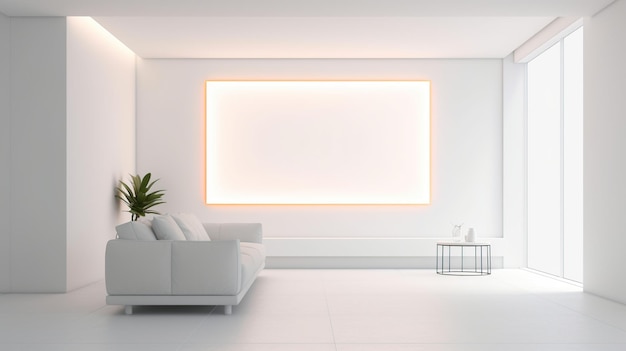 Foto plasma em uma sala minimalista