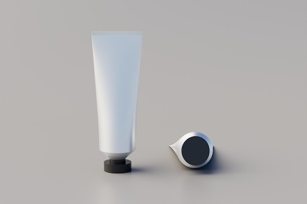 Plástico Alumínio Tinta Cosmética Tubo Múltiplo Maquete Renderização 3D