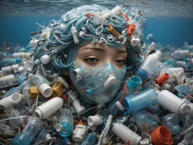 Foto plástico oceânico